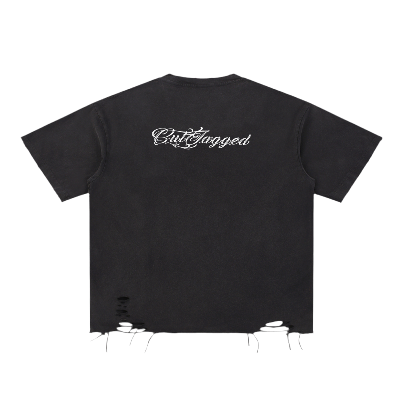 HPWTSO CutJagged Snow Washed Raw-Hem T-Shirt