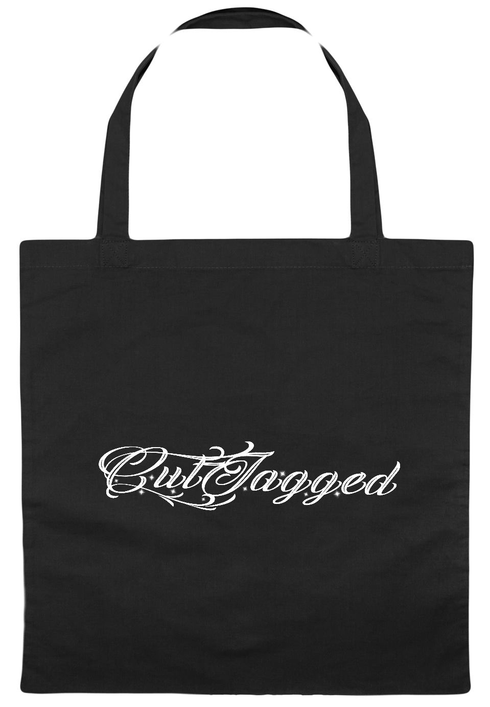 CutJagged Tote Bag With Screen Print Logo