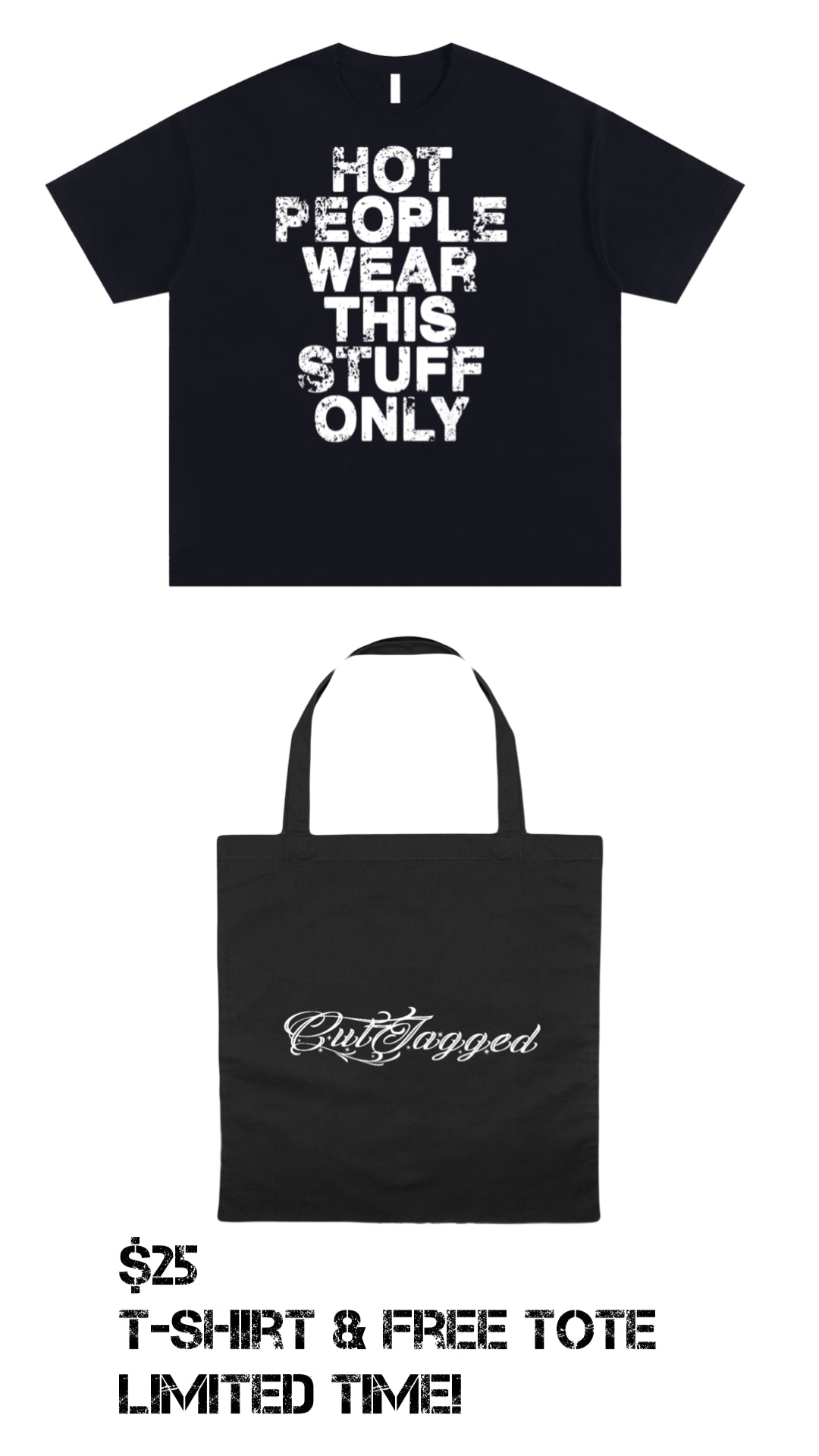 CutJagged T-Shirt & Tote Bag