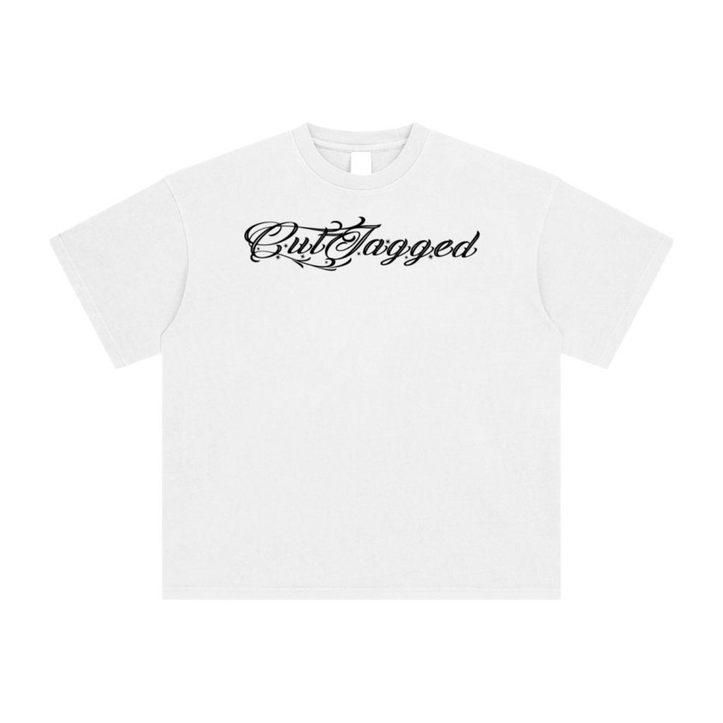 CutJagged Signature Logo T-Shirt Unisex Loose Tshirt
